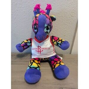 Build-A-Bear Rainbow Giraffe Plush 18” 2017 w/ Houston Rockets NBA Jersey BABW